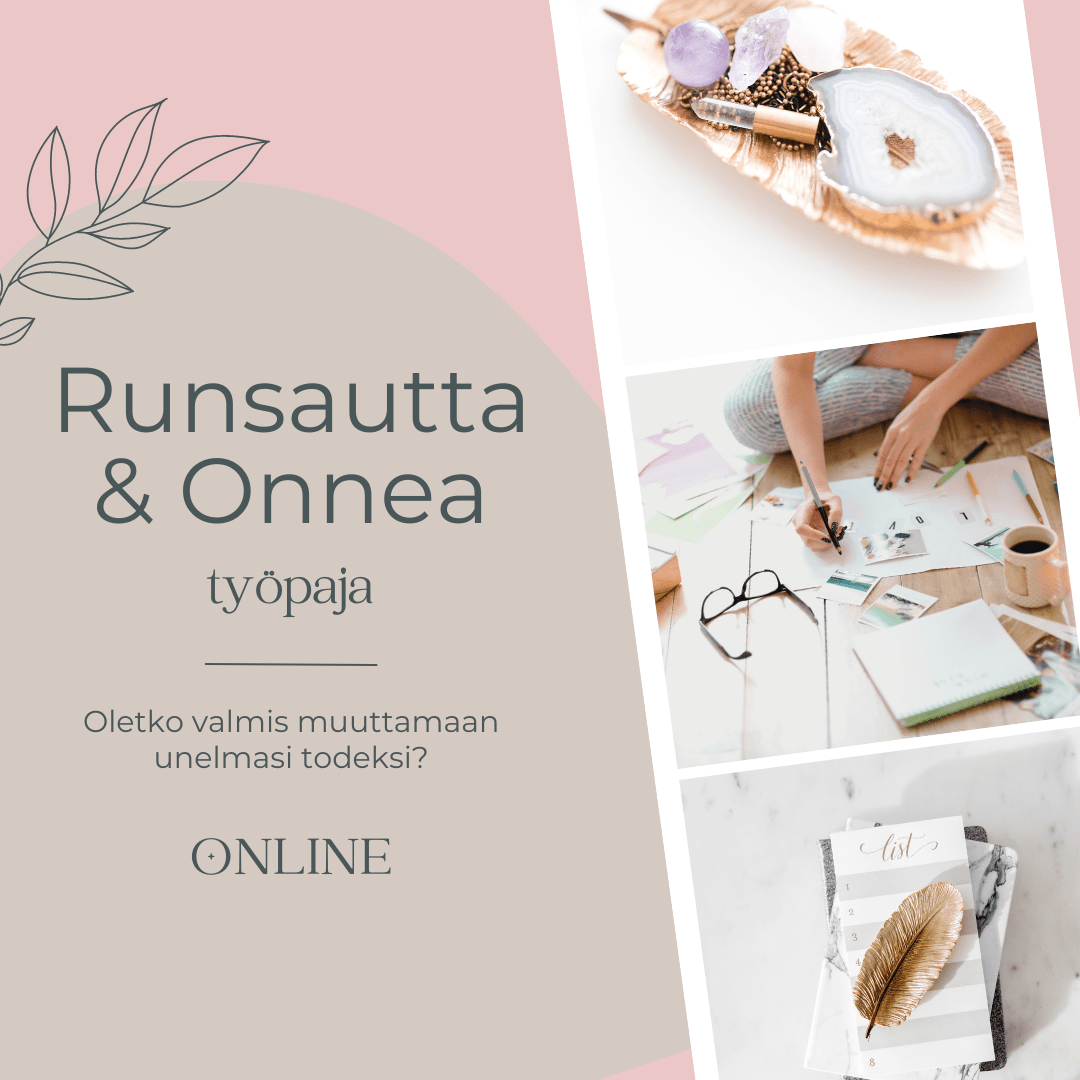 Runsautta & Onnea - työpaja Online - Vanamo Cosmetics